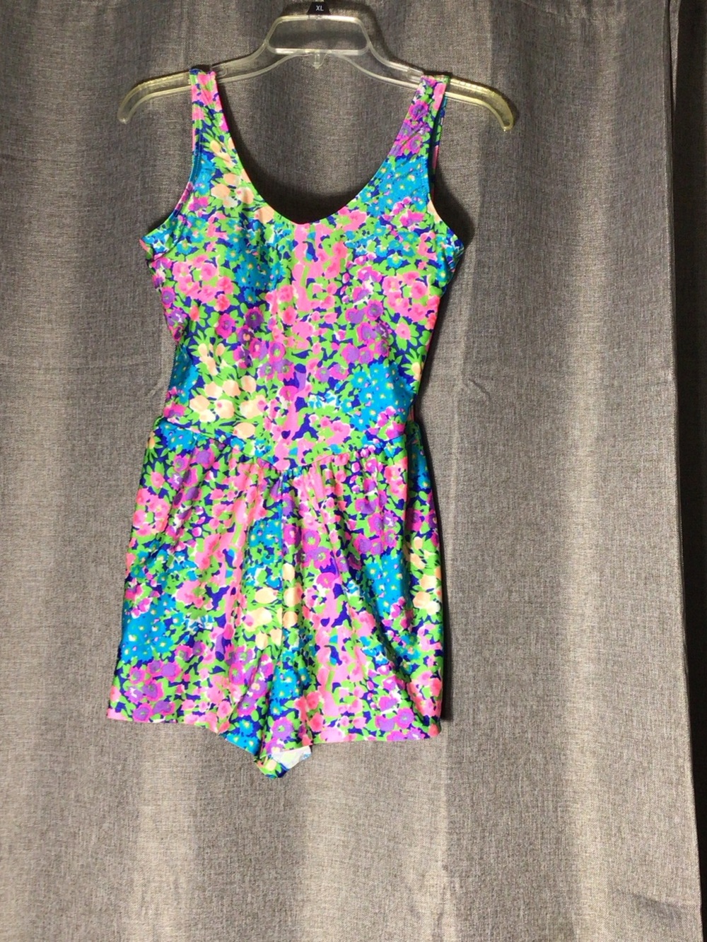 Vintage vibrant floral Blair swim romper